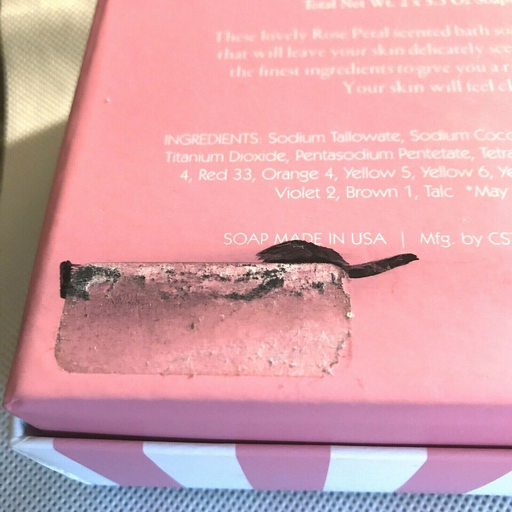 Rose Petal Moisturizing Soap Bath Bars Two in Box - Picture 7 of 8